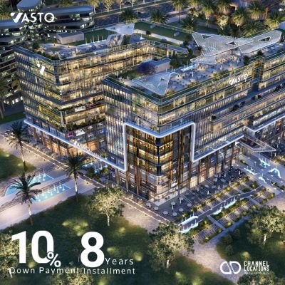 محل تجاري 29 متر +اوت اريا 16 متر للبيع في الدور الارضي داخل مول Vasto plaza بالعاصمة الادارية.