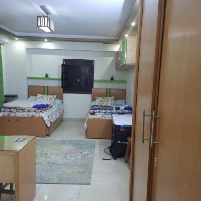 Duplex 400 meters basement and ground floor with a garden 150 meters super lux for sale in the fourth district of Obour City.